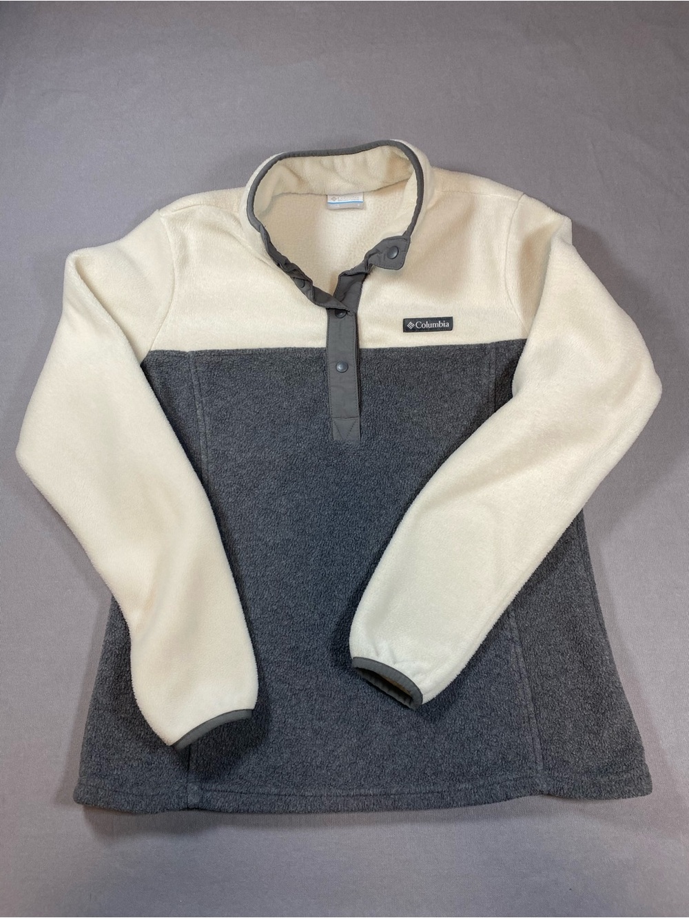 Columbia Cream and Charcoal Two-Tone Half-Zip Fleece Pullover
